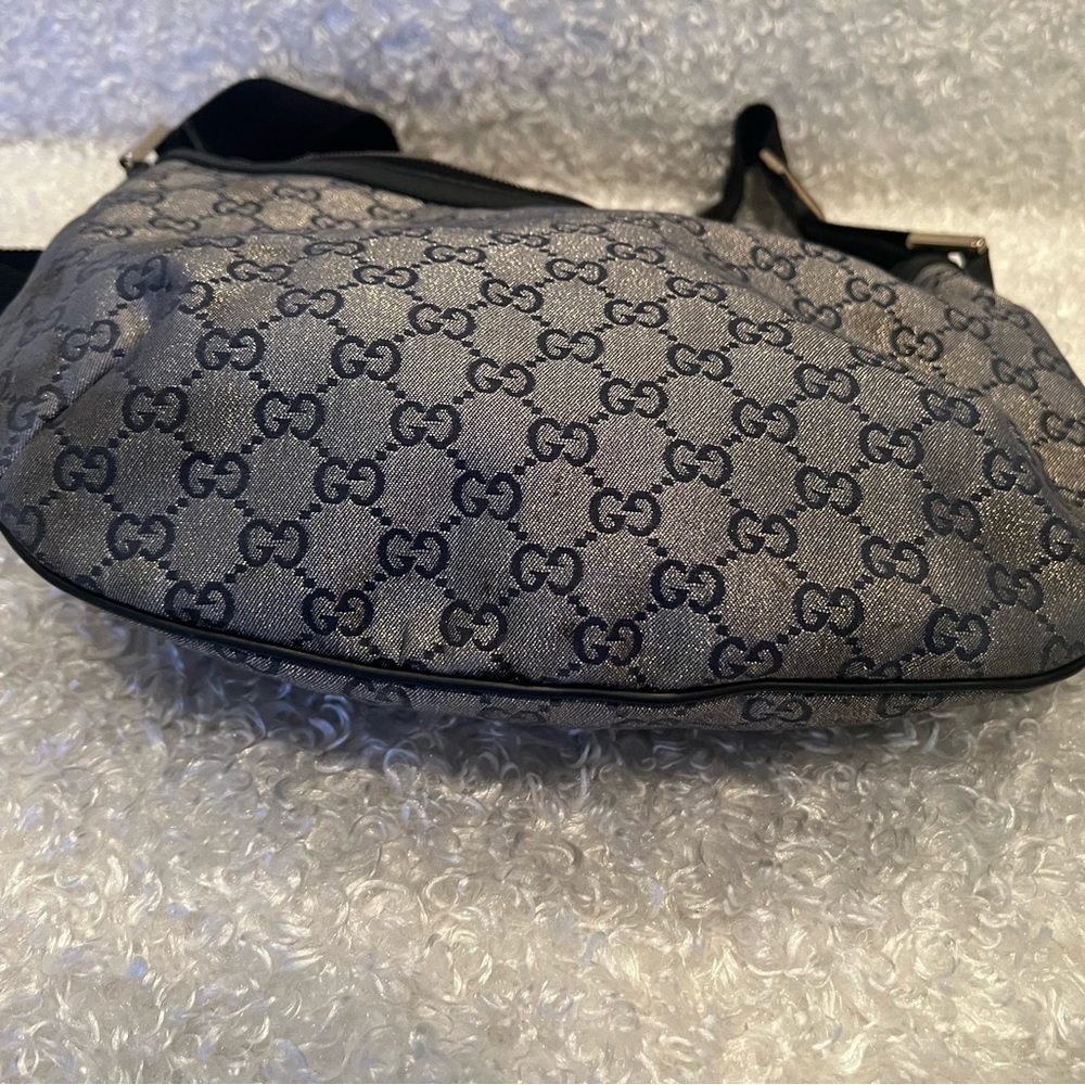 Gucci Navy GG Canvas Web Round Messenger Hobo Bag. - Picture 8 of 14